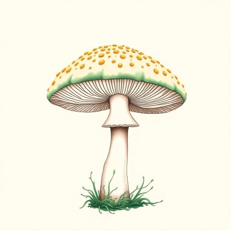 Lion's Mane mushroom illustration