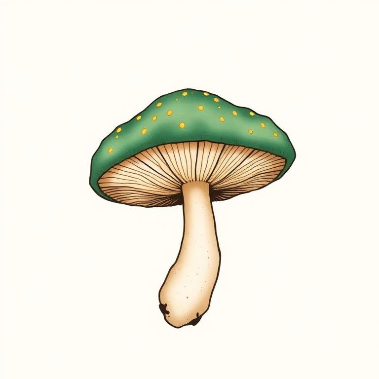 Reishi mushroom illustration
